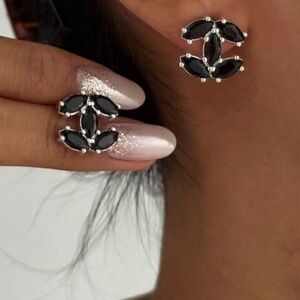 Fashion Jewelry Black Gemstone Earrings